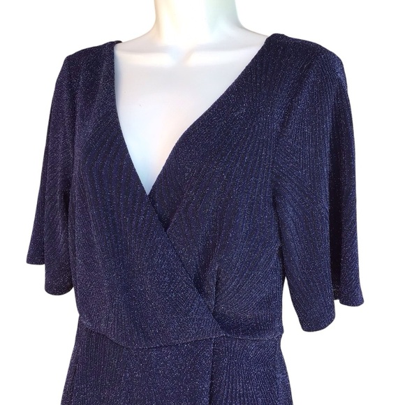 Mi Ami Navy Blue Shimmer Romper Size Medium - Picture 6 of 10